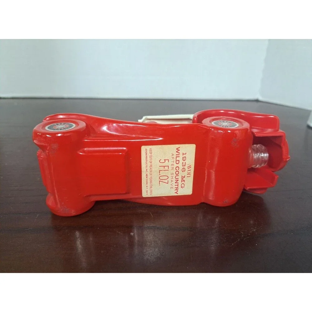 Vintage Red 1936 MG Car Glass Avon Bottle
